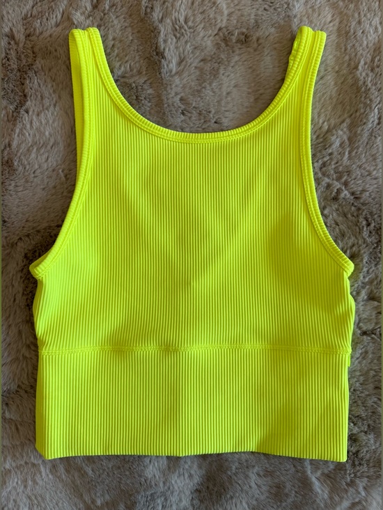 lululemon athletica Tops - Lululemon Women’s Neon Yellow Ribbed Power Pivot Tank - Size 4